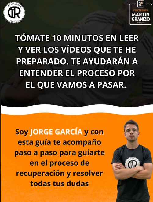 Texto informativo de Jorge García sobre la guía para un proceso de recuperación en fisioterapia.